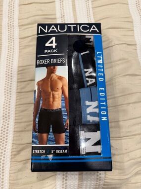 Nautica 4-Pack Men’s Boxer Briefs Black NWT Large